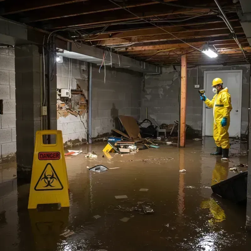 Flooded Basement Electrical Hazard in Elizabethtown, IL Property